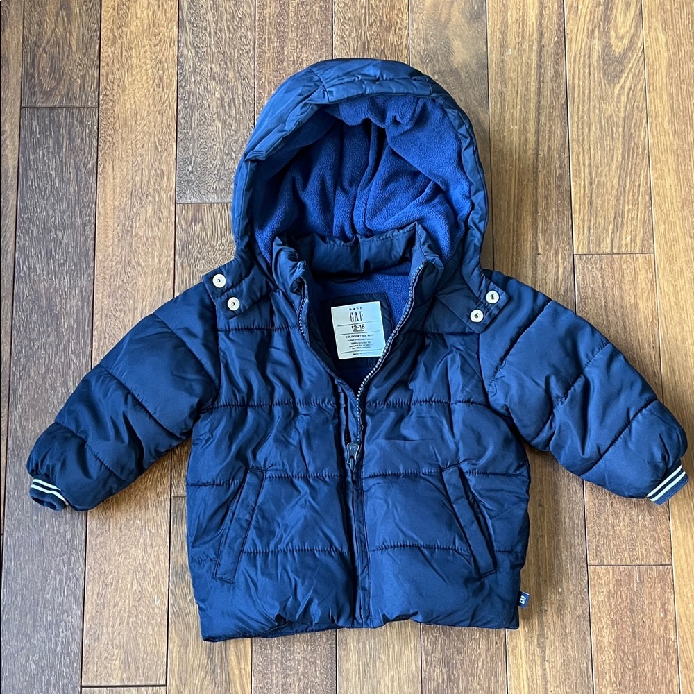 GAP Navy Blue Hooded Puffer Jacket